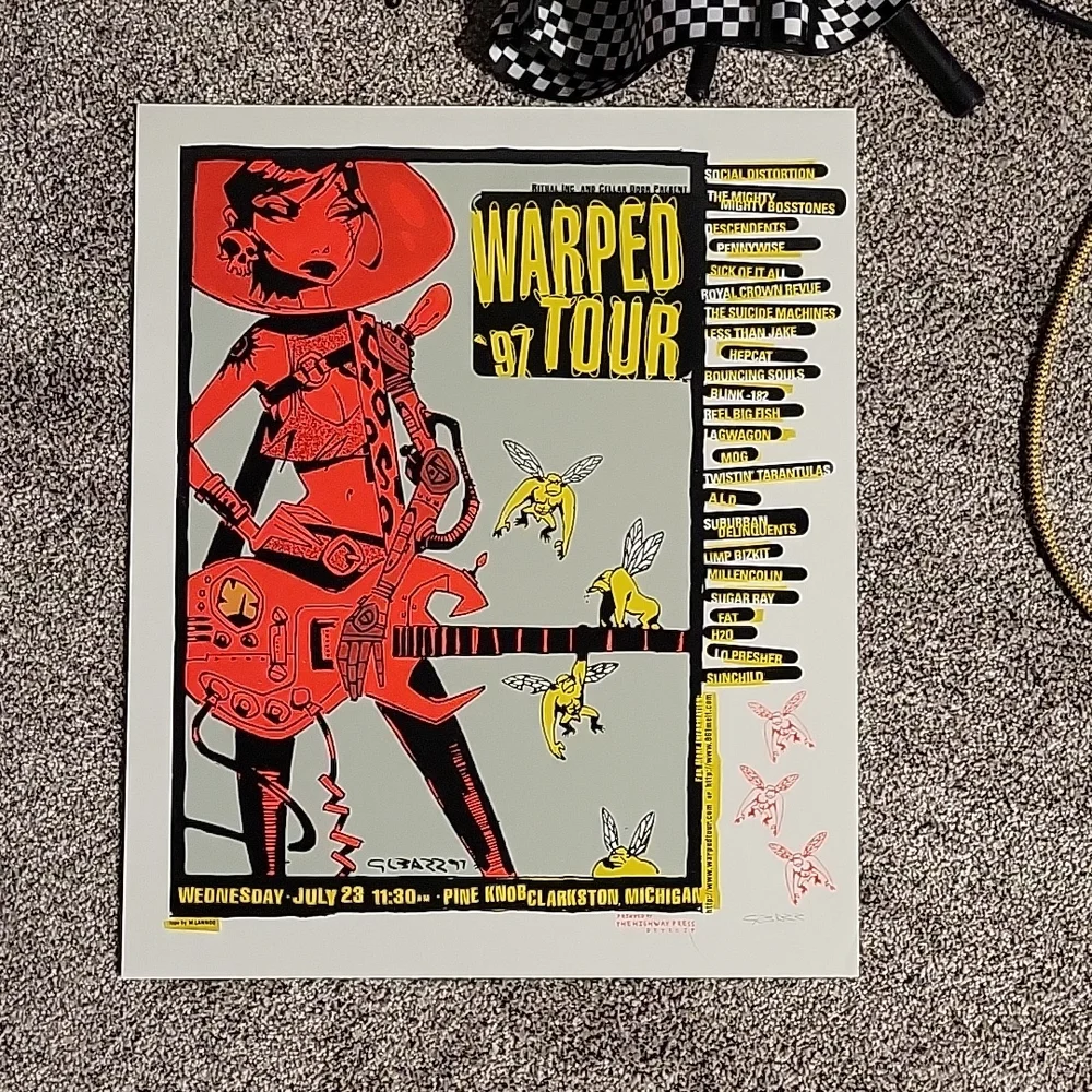 Art | 1997 Vans Warped Tour Silk Screen Concert Poster | Poshmark